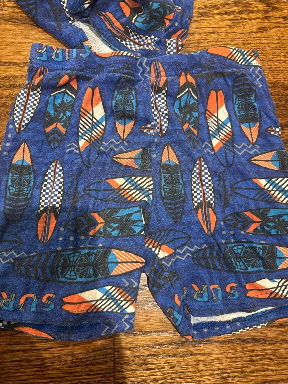 The Children's Place Blue and Orange Surfboard Pajama Set